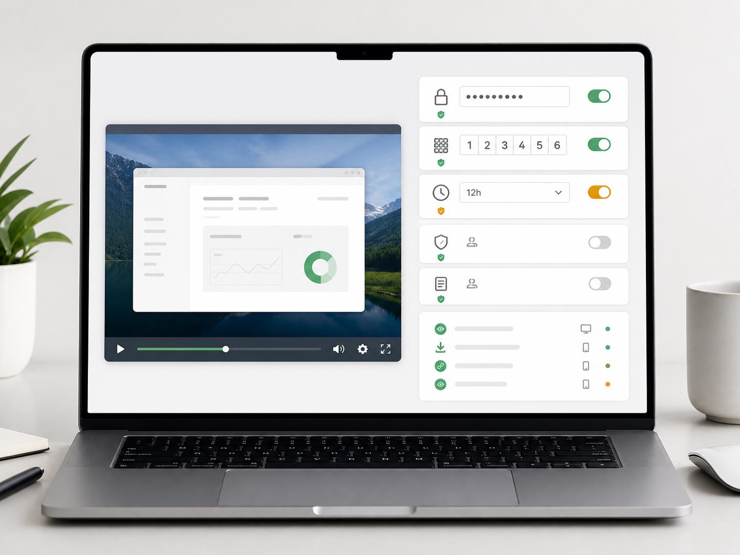 dxCapture secure sharing settings for password, PIN, and timed access